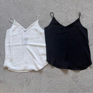 Bundle OF 2 Express Satin Cami Top Black White XS Petite NEW